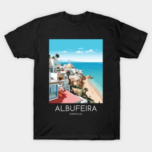 A Pop Art Travel Print of Albufeira - Portugal T-Shirt